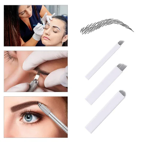 Miniatura 3 de Microblading Needles 60pcs S7, S12, U18 Surtido Maquillaje Permanente Manual Ceja Tatuaje Aguja Microblading Cuchillas Microblading Kits