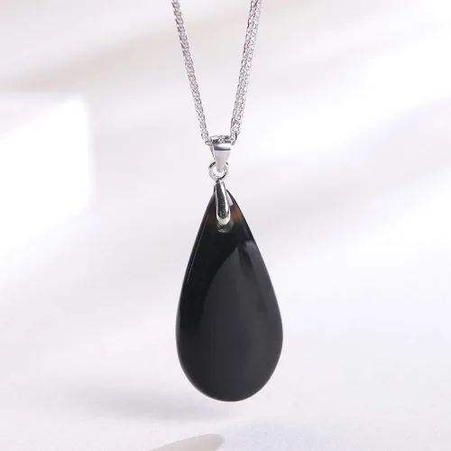Miniatura 2 de iSTONE - Collar de plata de ley 925 con dije de lapislázuli para mujer, piedra preciosa natal con cadena de plata de 18 pulgadas