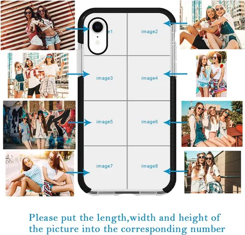 Miniatura 2 de Funda de teléfono personalizada para iPhone XR, diseño personalizado de fotos de collage de múltiples imágenes, resistente a los golpes, resistente