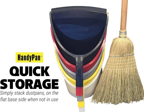 Miniatura 7 de HandyPan - Recogedor resistente, color negro, grande, fabricado en los Estados Unidos con borde de sellado apretado para mantener el polvo