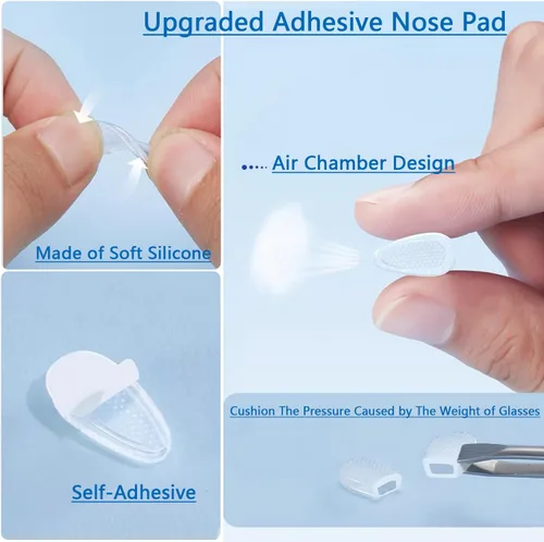 Miniatura 2 de Almohadillas de nariz para gafas, almohadillas de nariz de silicona antideslizantes para gafas, almohadillas antideslizantes para puente nasal