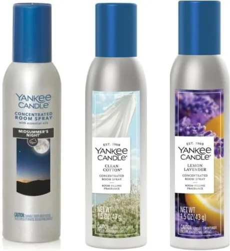 Miniatura 11 de Yankee Candle Ambientador concentrado en aerosol, eliminador de olores para el hogar, baño, corona de otoño, 1.5 onzas (paquete de 3)