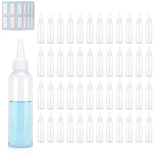 Miniatura 10 de TRENDBOX Aplicador de botellas de plástico transparente de 2 onzas con tapa superior giratoria sin BPA para aceites y líquidos para el cabello