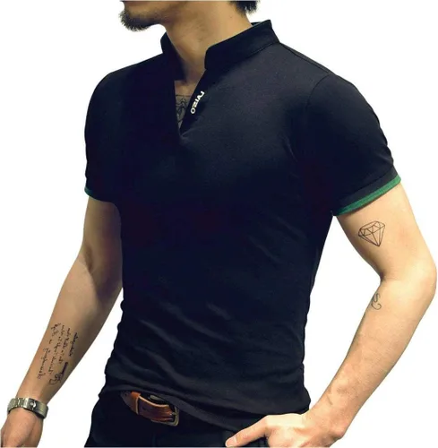 Miniatura 6 de LOGEEYAR Camisa polo de moda para hombre, de manga larga, ajustada, Henley, ropa de algodón piqué