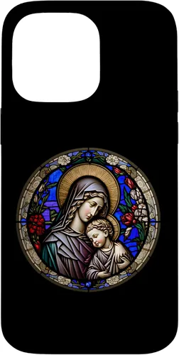 Miniatura 20 de Funda para iPhone 11 Religious Blessed Virgin María y Jesús con diseño de vidrieras