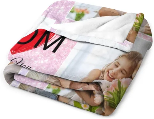 Miniatura 6 de Artsadd Manta personalizada con texto fotográfico, manta de Navidad personalizada para adultos, regalos conmemorativos, aniversario de cumpleaños