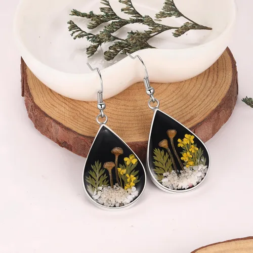 Miniatura 66 de Forget-Me-Not and Queen Anne's Lace Pressed Wildflower Earrings Pressed Flower Earrings Handmade Drop and Dangle Earrings Gift for Woman