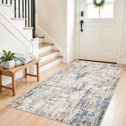 Miniatura 32 de Alfombra antideslizante lavable de 2 x 3 pies - Alfombra suave de pelo bajo para cocina, entrada y dormitorio - Tapete moderno para puerta