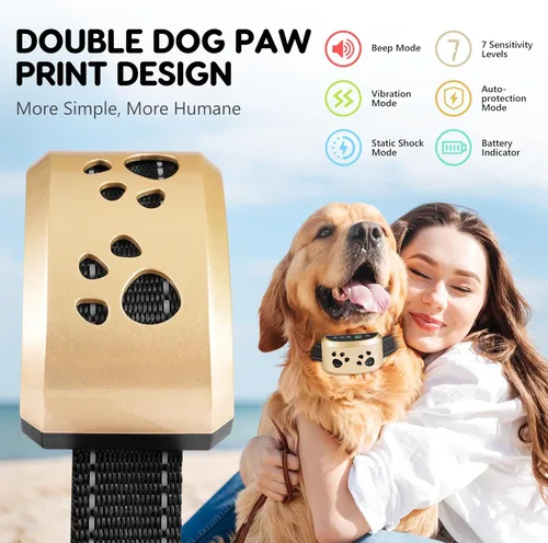 Miniatura 2 de Collar Antiladridos para Perros, Svtrat Collar Antiladridos Inteligente para Perros Pequeños, Medianos y Grandes con 4 Modos de Entrenamiento y 7