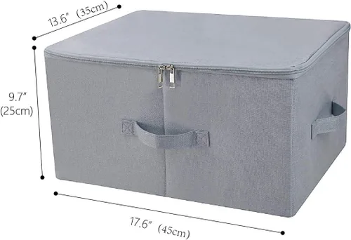 Miniatura 2 de iwill CREATE PRO Cajas de almacenamiento de ropa de armario a prueba de polvo de 17.6 x 13.6 x 9.7 pulgadas, con tapa con cremallera, tela Gris claro