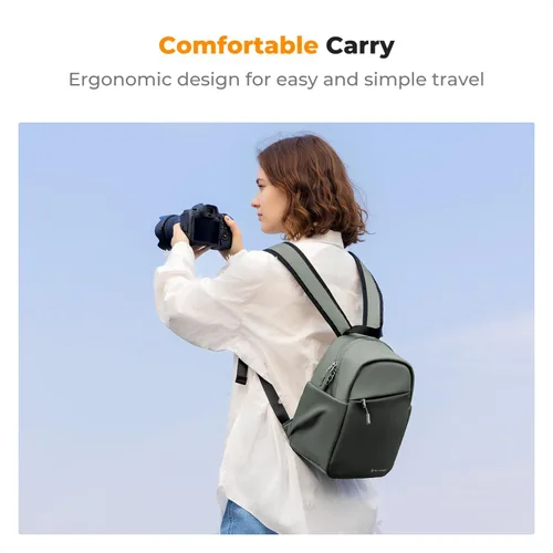 Miniatura 5 de K&F CONCEPT Mochila para cámara, bolsa ligera para fotógrafos, bolsa de fotografía portátil compatible con Canon/Nikon/Sony, color verde verde