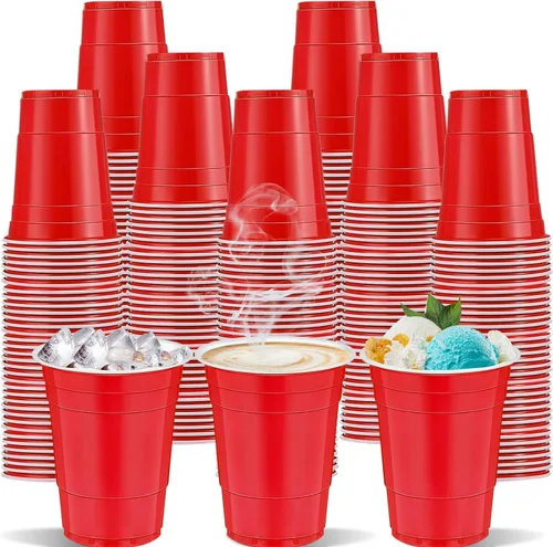 Miniatura 24 de 120 piezas 16 onzas Vasos de plástico amarillos para Acción de Gracias Vasos desechables de plástico amarillos Vasos de fiesta para beber