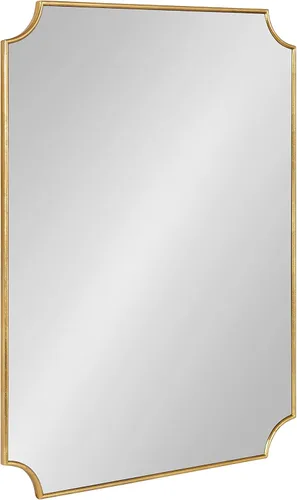 Kate and Laurel Healey Glam - Espejo de pared festoneado, 22 x 30 pulgadas, dorado, espejo de vieira minimalista para decoración de pared clásica