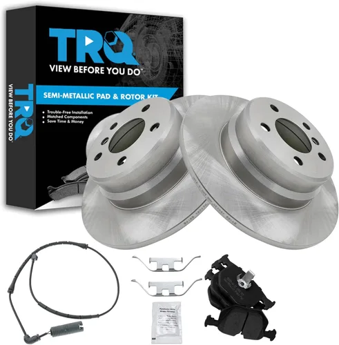 Miniatura 83 de TRQ Juego de pastillas de freno semimetálicas traseras y rotores compatibles con Chevrolet Trailblazer 02-06 Trailblazer EXT 04-06 SSR 02-07 GMC