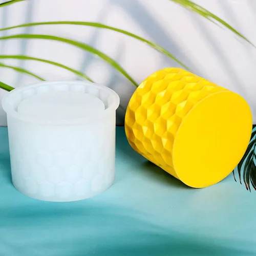 Miniatura 7 de Molde de Silicona Redondo de Panal de Abeja para Maceta de Hormigón, Molde de Jardinera de Suculentas, Molde de Cactus, Portavelas, Portaplumas
