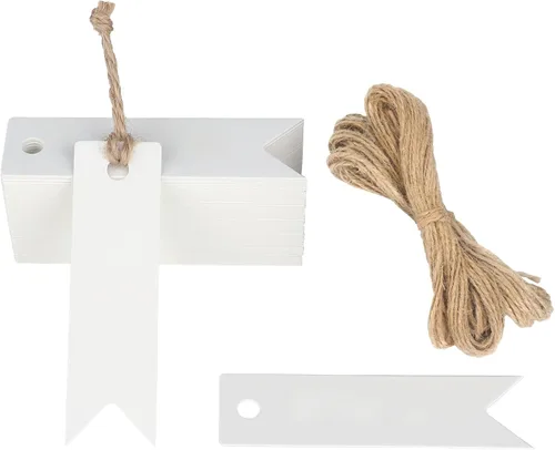 Miniatura 12 de G2PLUS Pequeñas etiquetas de Feliz Navidad – 100 etiquetas de regalo de Navidad de ciervos, etiqueta de regalo de papel blanco de 2.8 x 0.8 pulgadas