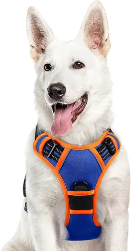 Miniatura 77 de Eagloo Arnés para perro pequeño, sin tirones, chaleco de servicio con tiras reflectantes y asa de control, ajustable y cómodo para caminar, arnés
