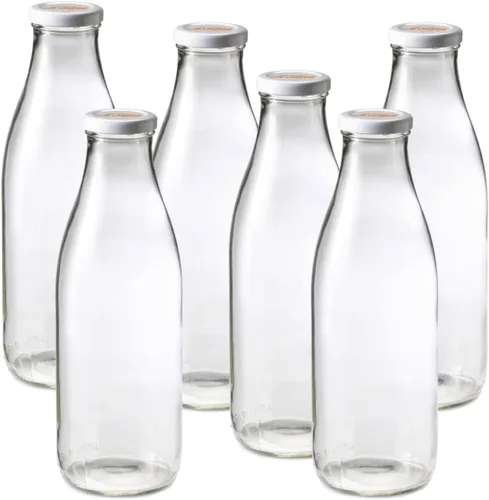 Miniatura 10 de Le Parfait Botellas francesas de vidrio con tapa abatible, 1 litro (32 onzas), paquete de 3 botellas herméticas a prueba de fugas para kombucha