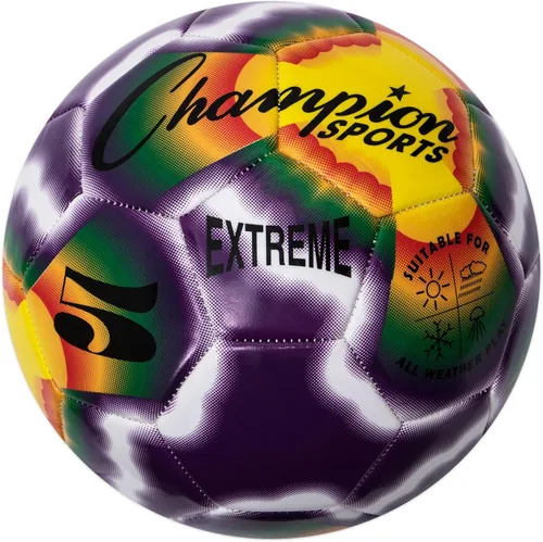 Miniatura 5 de Champion Sports Extreme Tie-Dye - Balón de fútbol duradero para todo tipo de clima para niños, jóvenes y adultos, tamaños 3, 4, 5
