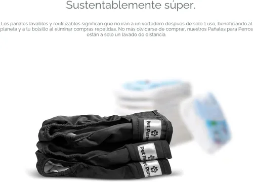 Miniatura 6 de Pet Parents - Pañales lavables para perros (3 unidades), pañales duraderos y de alta calidad para machos y hembras