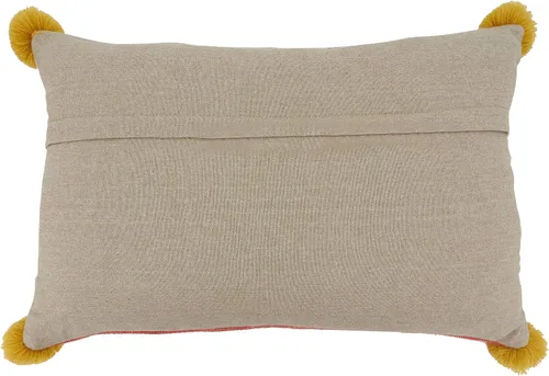 Miniatura 2 de SARO LIFESTYLE Delphine Collection - Almohada lumbar bordada geométrica con relleno de plumón, 16 x 24 pulgadas, multicolor