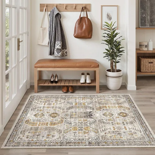 Miniatura 350 de Madane Tapete lavable de 2 x 10 pies para pasillo, cocina, recibidor, clásico, suave, antideslizante para interiores, casa de campo, baño, sala
