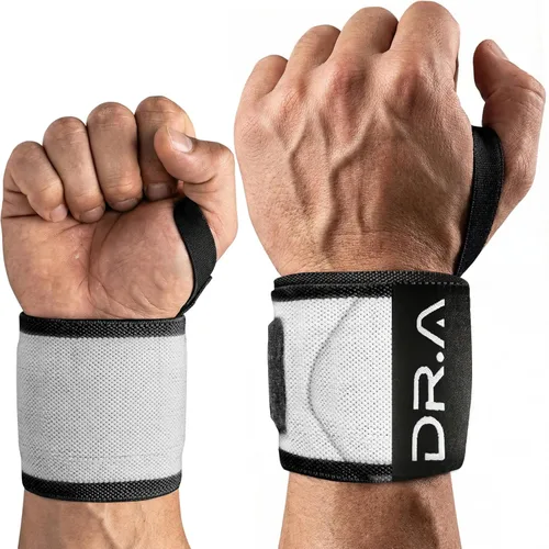Dr. Arthritis Muñequeras de levantamiento de pesas con lazo para el pulgar, correas de muñeca resistentes para levantamiento de pesas, entrenamiento
