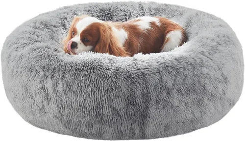 Miniatura 11 de Cama para Perros con Forma de Dona de 45 Pulgadas para Perros Extra Grandes, Cama Redonda Esponjosa Calmante Jumbo para Mascotas con Funda Removible