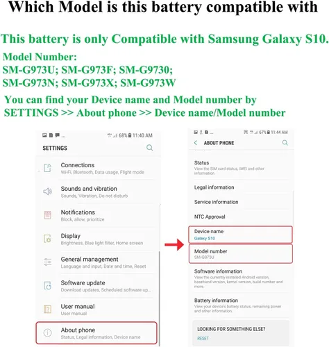 Miniatura 2 de Kits de reemplazo de batería Viimon S10 (nueva versión mejorada) para todos los modelos Samsung Galaxy S10 SM-G973U con adhesivo y kits