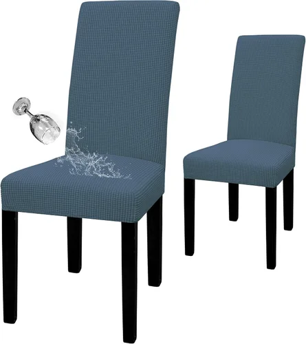 Miniatura 33 de Easy-Going - Juego de 2 fundas para sillas de comedor 100% impermeables, de tela Jacquard elástica, fundas protectoras removibles y lavables