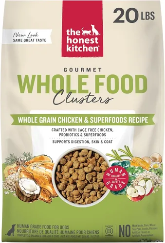 Miniatura 12 de The Honest Kitchen Alimento seco para perros en racimos de alimentos integrales de grado humano, carne de res y avena integrales, bolsa de 20 libras