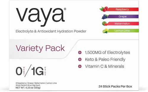 Vaya - Paquetes de electrolitos en polvo sin azúcar - Dale a tu cuerpo hidratación instantánea - con electrolitos en ayunas - Paquete variado -
