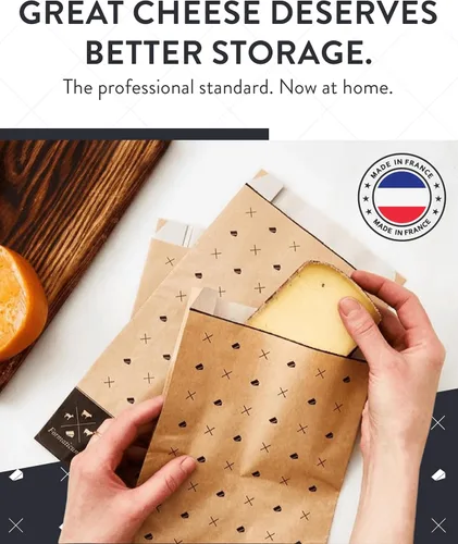 Miniatura 2 de Formaticum - Paquete de 30 bolsas de almacenamiento de queso - Bolsas de papel encerado de 6.25 x 11 pulgadas para mantener el queso o embutidos
