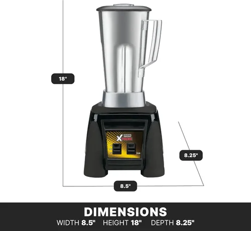 Miniatura 6 de Waring Licuadora comercial MX1000XTS de 3.5 HP con interruptores de paleta, función de pulso y un recipiente de acero inoxidable de 64 oz, 120V