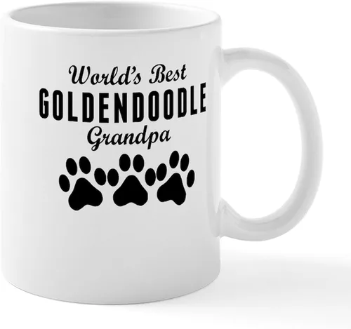 CafePress World's Best Goldendoodle Grandpa Mugs Taza de café de cerámica de 11 oz (11.0 fl oz)