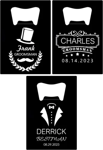 Miniatura 17 de Abrebotellas personalizados, tamaño de tarjeta de crédito, padrinos de boda, regalos para boda, despedida de soltero, abrebotellas de cerveza