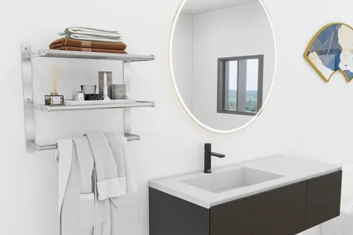 Miniatura 4 de BETHOM Toallero para baño montado en la pared, toallero de 3 niveles estilo hotel con toalleros, toalleros de níquel cepillado para baño lavabo, 16