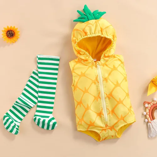 Miniatura 6 de Newborn Infant Baby Girls Boys Clothes Cute Avocado Jumpsuit Sleeveless Hoodie Romper Sweater Stripe Stockings Fall Outfit