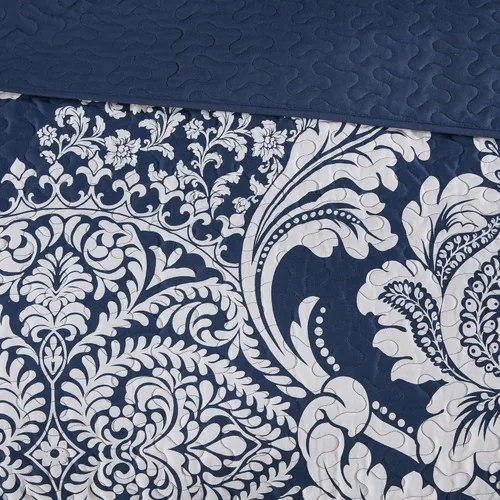 Miniatura 11 de Madison Park Vienna - Edredón reversible de algodón, diseño de costuras de lujo para todas las estaciones, colcha transpirable, fundas de almohada