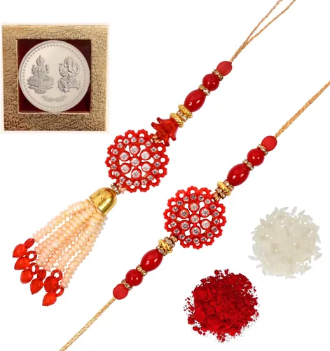 Rakhi para hermano y Bhabhi, Rakhi, Lumba Bhayiya bhabhi Raksha Bandhan diseñador Rakhi para hermano y Bhabhi, Rakhi para hermano, 2 juegos de