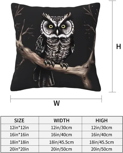 Miniatura 2 de Fundas de almohada decorativas de 20 x 20 pulgadas para sofá, búho nocturno de doble cara, fundas de almohada cuadradas para sala de estar, funda