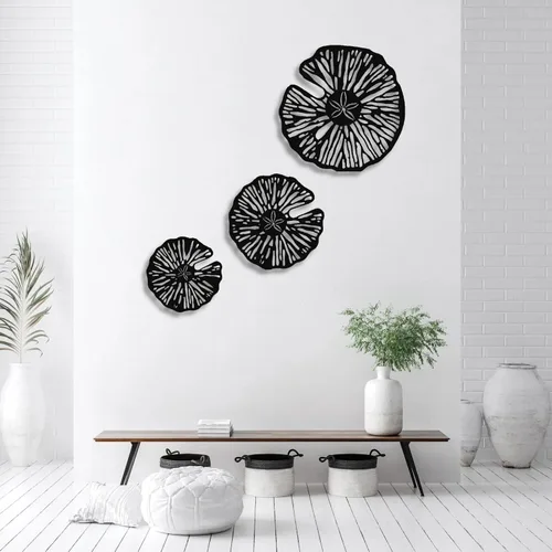 Fayholy Arte de pared de metal, decoración geométrica de dólar de arena, arte de pared geométrico de metal, decoración de pared de metal, 3 piezas