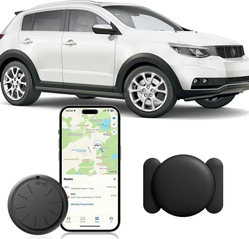Dispositivo de seguimiento negro para vehículos, 1 rastreador GPS en tiempo real para automóvil, funciona con Find My(solo iOS), localizador de