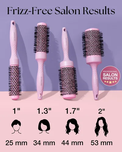 Miniatura 4 de Lily England Juego de cepillos redondos para secar con secador para mujeres - Perfecto para peinados voluminosos - Tecnología iónica de cerámica