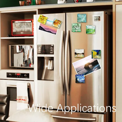 Miniatura 5 de Berkin Arts 12 piezas lindo cuadrado de cristal fuerte imán magnético refrigerador girasol noche estrellada Vincent Van Gogh Series