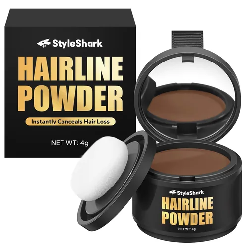 Miniatura 15 de Polvo de línea capilar – a prueba de manchas para cabello fino, color a prueba de sudor para mujeres y hombres (marrón oscuro)