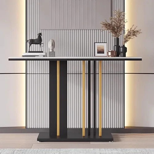 Miniatura 2 de GIZNXBA Mesa de consola moderna, mesa de sofá estrecha con patas de metal, mesa de entrada, sofá largo detrás del sofá, mesa para entrada, sala