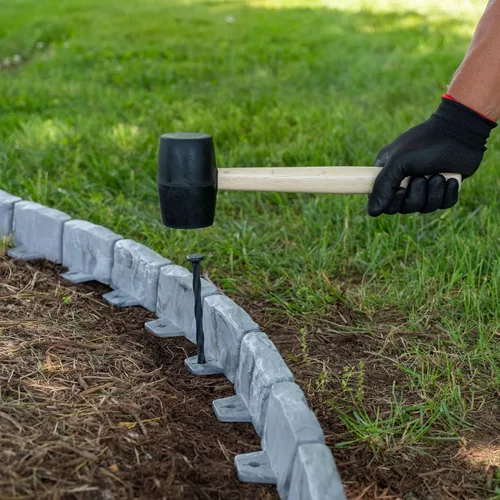 Miniatura 8 de EasyFlex Bordes para Paisajismo sin Excavación con Espigas de Anclaje, Borde de Jardín Decorativo de Aspecto de Piedra de 2.7 Pulgadas de Altura