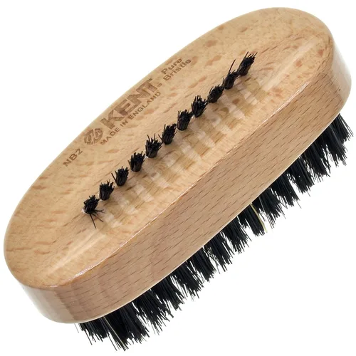 Kent NB2 - Cepillo de cerdas naturales para uñas y cepillo de mano, cepillo de uñas de madera de haya para limpiar las uñas y el limpiador para
