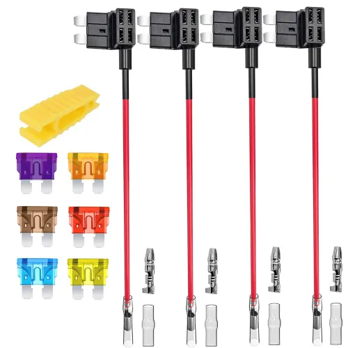 Miniatura 6 de Gebildet 2 piezas Grifo de Fusible de Doble Puerto Pequeño de 12V 24V para Añadir Circuito, Portafusibles de Cuchilla Piggyback Pequeño ATM